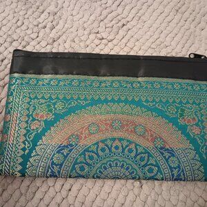 Pretty silky lined zip pouch